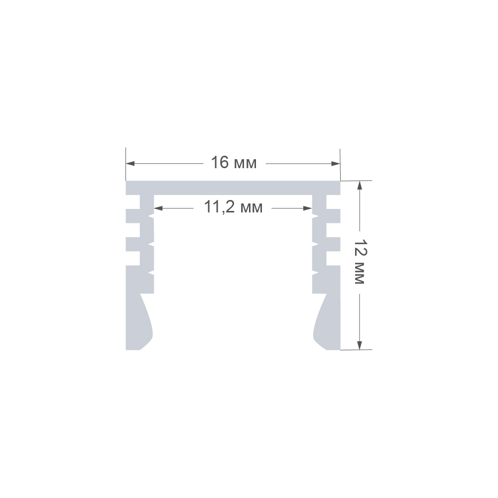 Профиль П-образный накладной Apeyron ширина ленты до 10мм 08-09-01