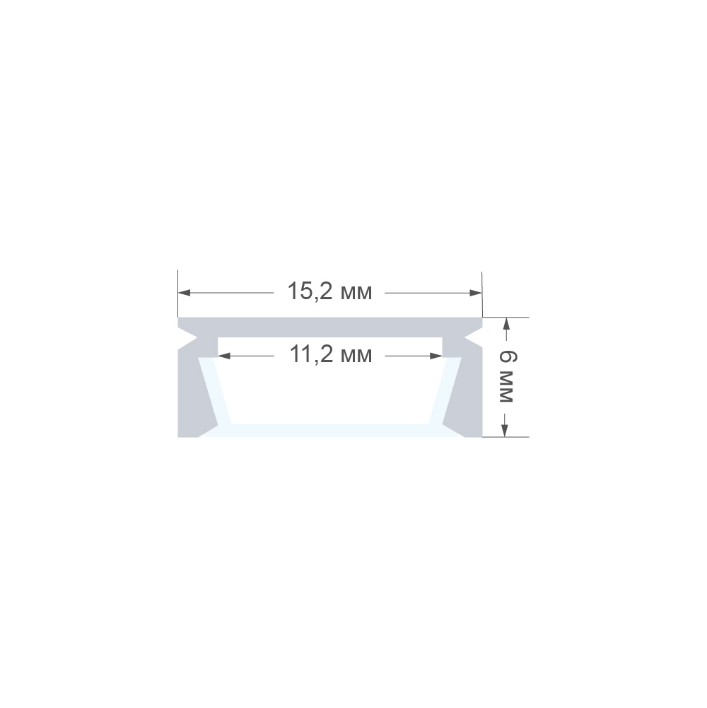 Профиль П-образный накладной Apeyron ширина ленты до 10мм (рассеиватель, заглушки - 2шт) 08-01
