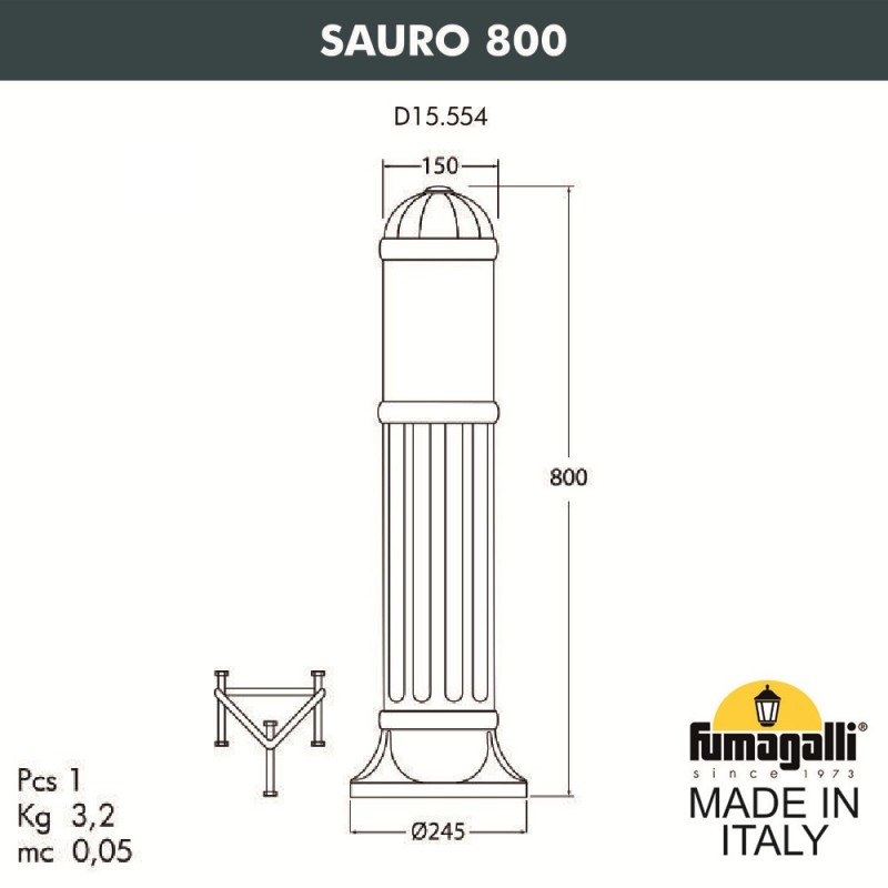 Садовый светильник Fumagalli Sauro D15.554.000.AXF1R.FRA